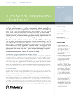 Is Loss Aversion Causing Investors to Shun Equities?