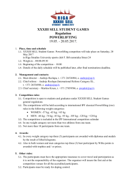 XXXIII SELL STUDENT GAMES Regulation