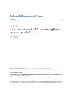 Capital Structure in Small Manufacturing Firms