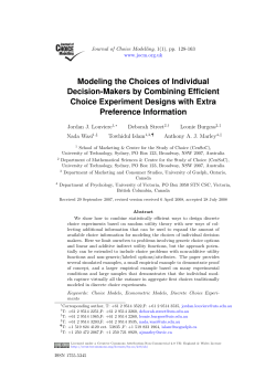 Modeling the Choices of Individual Decision-Makers