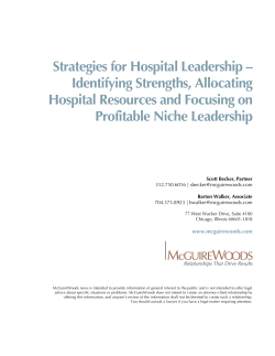 Strategies for Hospital Leadership &ndash; Identifying Strengths, Allocating