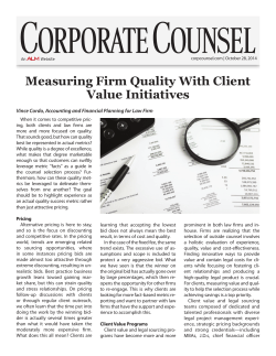 Measuring Firm Quality With Client Value Initiatives