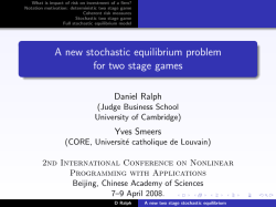 A new stochastic equilibrium problem for two stage games