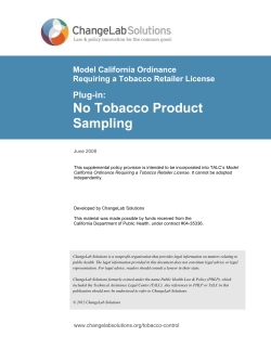 No Tobacco Product Sampling