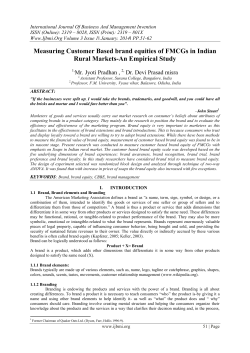 Measuring Customer Based brand equities of