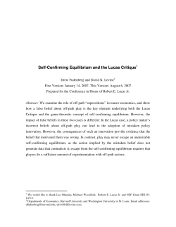 Self-Confirming Equilibrium and the Lucas Critique