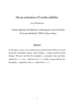 On the Lesche stability
