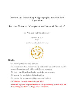 Public-Key Cryptography and the RSA Algorithm