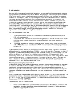 Common Offer Acceptance Portal (COAP)