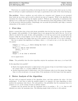 1 First idea 2 Better Analysis of the Algorithm