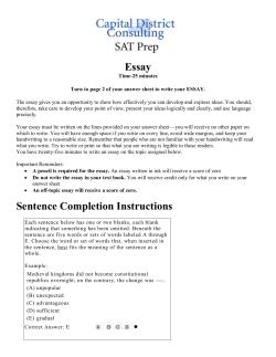 SAT Test Directions - Capital District Consulting