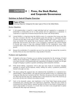 Firms, the Stock Market, and Corporate