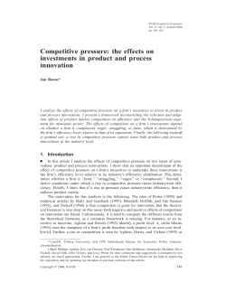 Competitive pressure: the effects on investments in