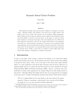 Dynamic School Choice Problem