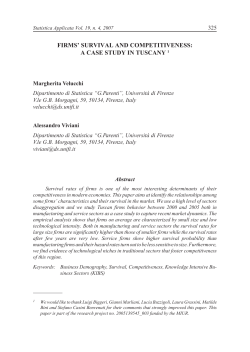 firms` survival and competitiveness: a case study in tuscany 1