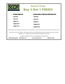 Summer Camps Buy 3 Get 1 FREE!!! - SCOR