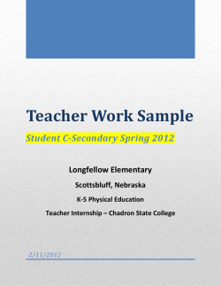 Teacher Work Sample - Chadron State College