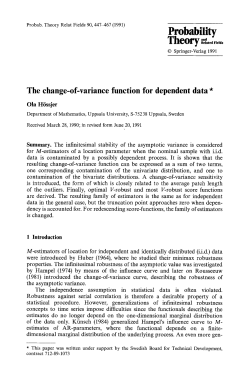The change-of-variance function for dependent data