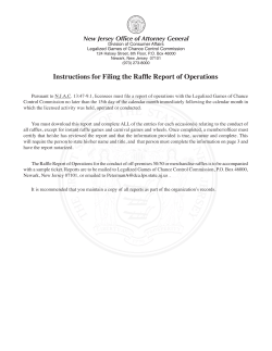Raffle Report Of Operations