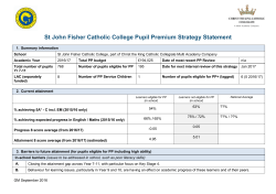 St John Fisher Catholic College Pupil Premium Strategy Statement