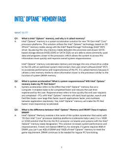 Intel&reg; Optane&trade; Memory FAQ