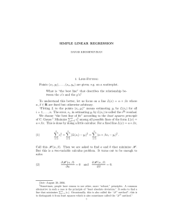 SIMPLE LINEAR REGRESSION 1. Line-Fitting Points (x1,y1),...,(xn