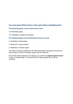 Nomination papers (including election agent
