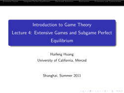 Extensive Games and Subgame Perfect Equilibrium