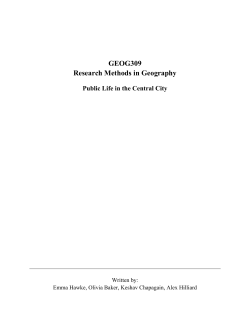 GEOG309 Research Methods in Geography Public Life in the