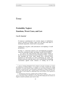 Probability Neglect - The Yale Law Journal