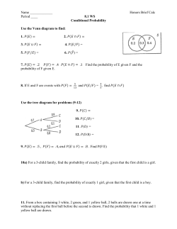 Name ______ Honors Brief Calc Period ____ 8.1 WS Conditional