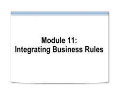 Module 13: Integrating Business Rules
