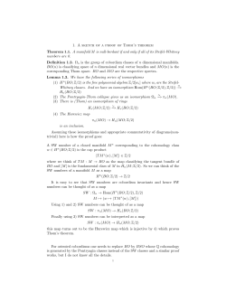 1. A sketch of a proof of Thom`s theorem Theorem 1.1. A manifold M