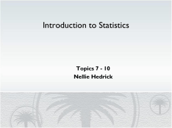 Introduction to Statistics Business Statistics