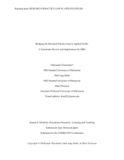Bridging the Research-Practice Gap in Applied Fields-A