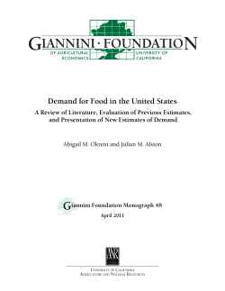 Demand for Food in the United States
