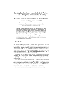 Decoding Random Binary Linear Codes in 2n/20: How 1+1=0
