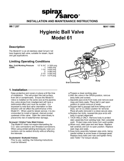 Hygienic Ball Valve Model 61