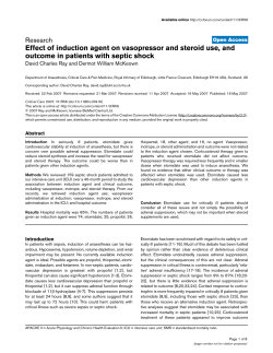Effect of induction agent on vasopressor and steroid use, and