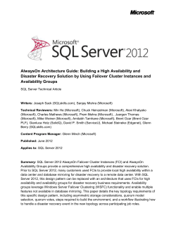 AlwaysOn Architecture Guide - Building a High