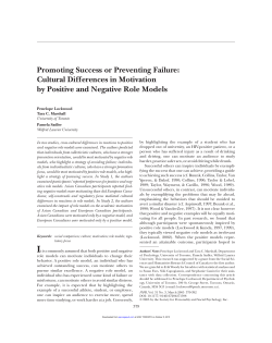 Cultural Differences in Motivation by Positive and Negative Role