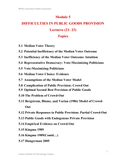 Module 5 DIFFICULTIES IN PUBLIC GOODS PROVISION