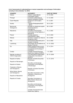 List of memoranda of understanding on mutual cooperation and