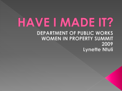 How did I make it in the Property Secor