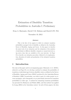 Estimation of Disability Transition Probabilities in Australia I