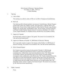 DIAA Board of Directors` Meeting Minutes