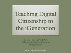 MNU Faculty Scholarship Mary Fry KSCA Camp Presentation on