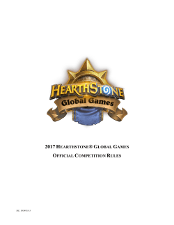 2017 hearthstone&reg; global games official competition
