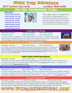 2017 Summer Day Camp Location: Nolensville