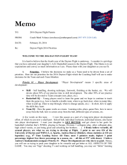 Dayton Flight Parents Dayton Flight 2016 Priorities February 20, 201